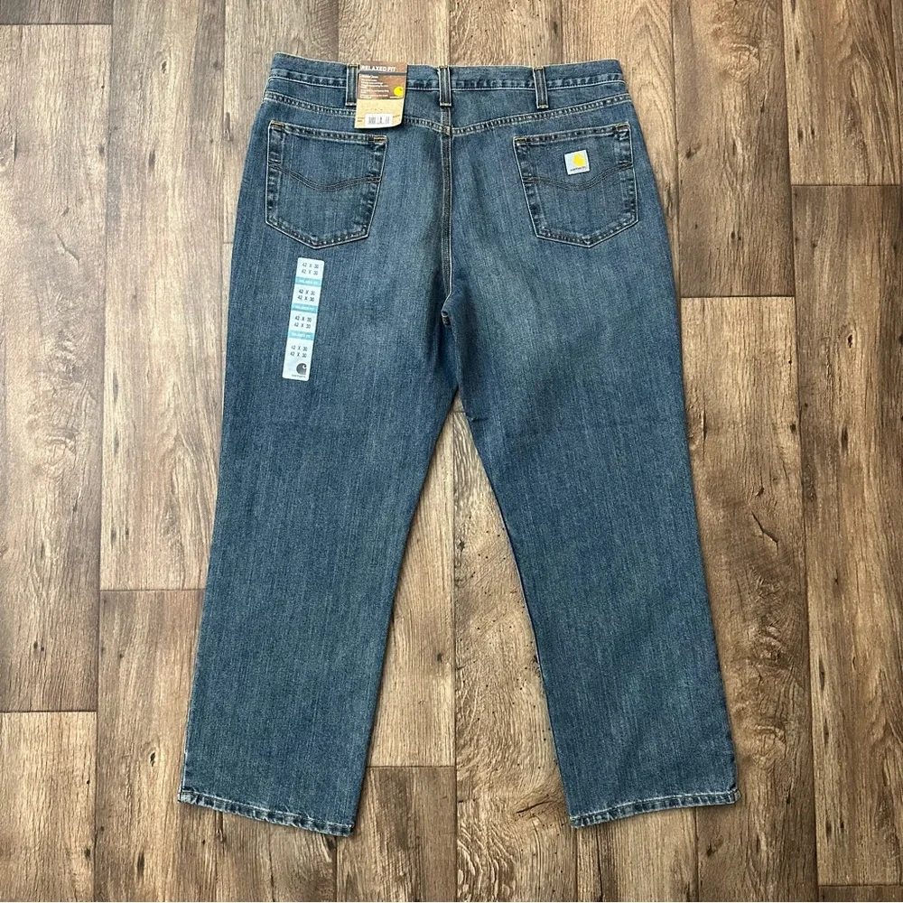 Carhartt Relaxed Fit Men’s Size 42x30 Blue Denim Work Jeans